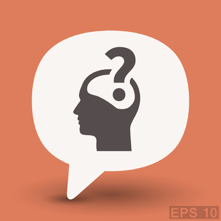 Pictograph of question mark and man. Vector concept illustration for design. Eps 10のイラスト素材