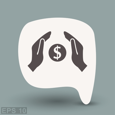 Pictograph of money in hand. Vector concept illustration for design. Eps 10のイラスト素材