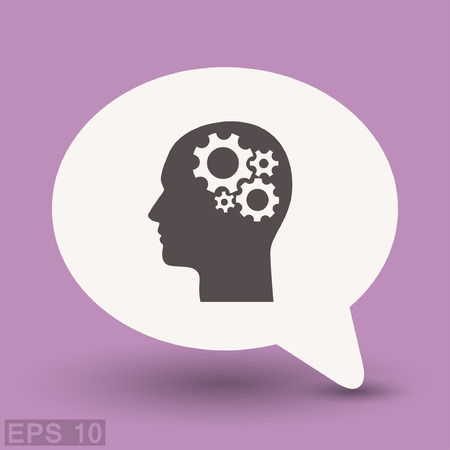 Pictograph of gear in head. Vector concept illustration for design. Eps 10のイラスト素材