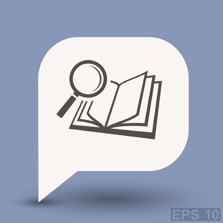 Pictograph of book and magnifier glass. Vector concept illustration for design. Eps 10のイラスト素材