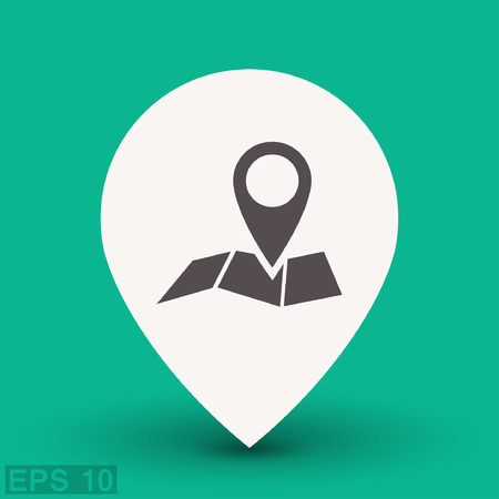Pin on the map. Vector icon. Vector concept illustration for design. Eps 10のイラスト素材