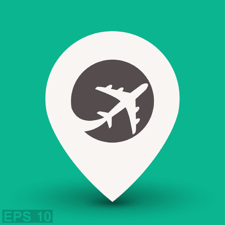 Pictograph of airplane. Vector concept illustration for design. Eps 10のイラスト素材