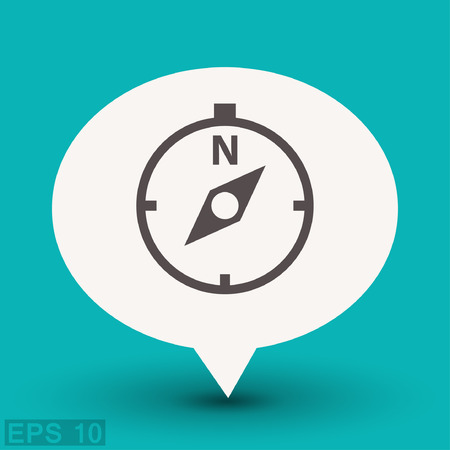 Pictograph of compass. Vector concept illustration for design.のイラスト素材