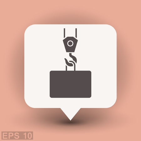 Pictograph of crane hook. Vector concept illustration for design. Eps 10のイラスト素材