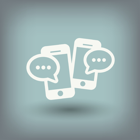 Pictograph of message or chat on smartphone. Vector concept illustration for design. Eps 10のイラスト素材