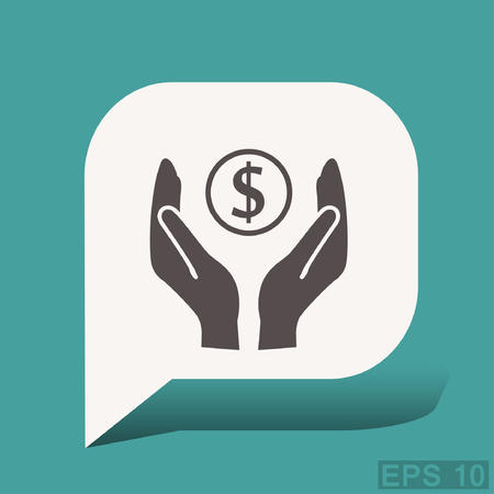 Pictograph of money in hand. Vector concept illustration for design. Eps 10のイラスト素材