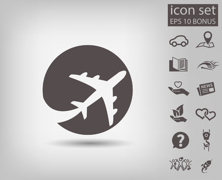 Pictograph of airplane. Vector concept illustration for design. Eps 10のイラスト素材