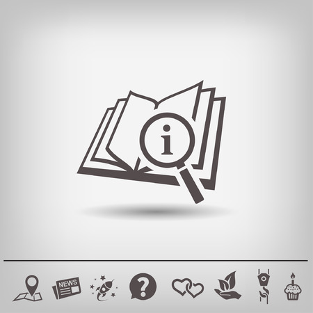 Pictograph of book and magnifier glass. Vector concept illustration for design. Eps 10のイラスト素材