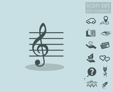 Pictograph of music key. Vector concept illustration for design. Eps 10のイラスト素材