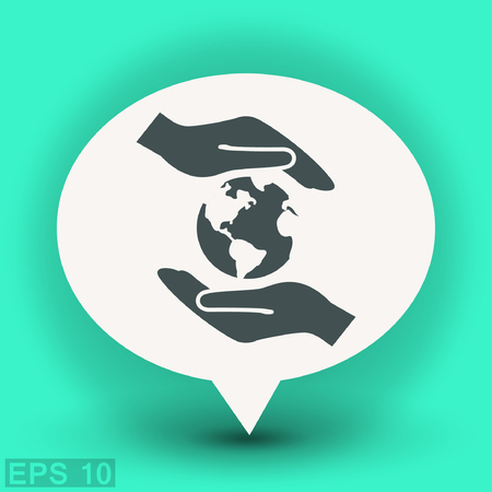 Pictograph of globe. Vector concept illustration for design. Eps 10のイラスト素材