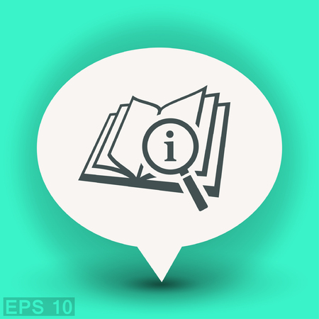 Pictograph of book and magnifier glass. Vector concept illustration for design. Eps 10のイラスト素材