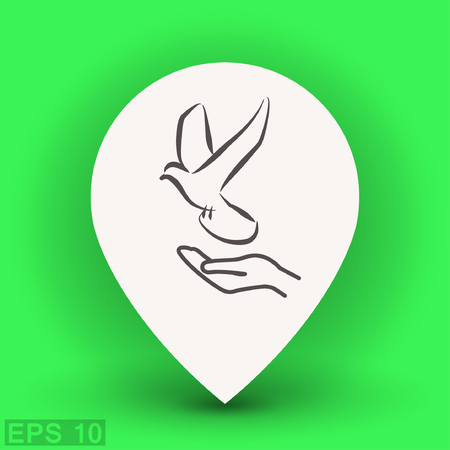 Pictograph of bird. Vector concept illustration for design. Eps 10のイラスト素材