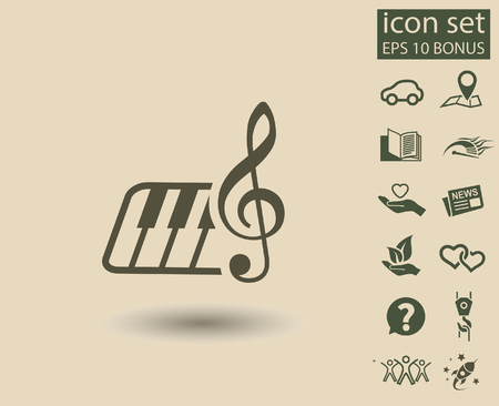 Pictograph of music key and keyboard. Vector concept illustration for design. Eps 10のイラスト素材