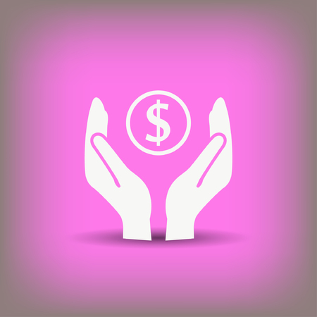 Pictograph of money in hand. Vector concept illustration for design.のイラスト素材