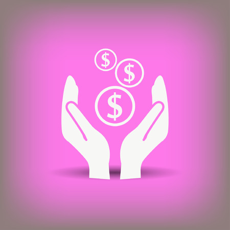 Pictograph of money in hand. Vector concept illustration for design.のイラスト素材