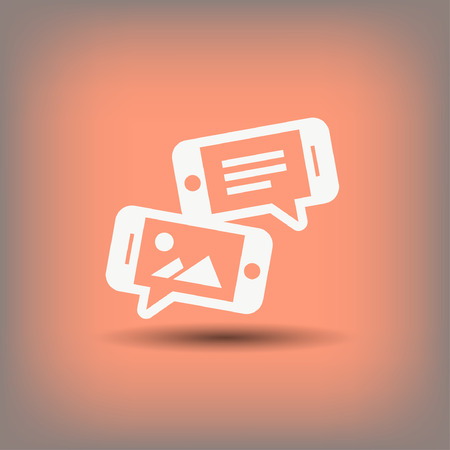 Pictograph of message or chat on smartphone. Vector concept illustration for design. Eps 10のイラスト素材