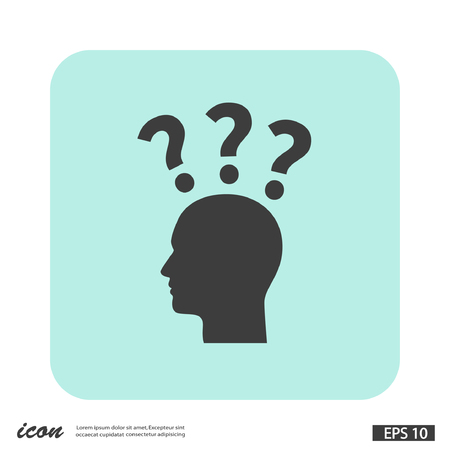 Pictograph of question mark and man. Vector concept illustration for design. Eps 10のイラスト素材