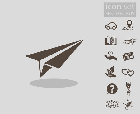 Pictograph of airplane. Vector concept illustration for design.のイラスト素材