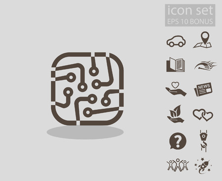 Pictograph of circuit board. Vector concept illustration for design.のイラスト素材