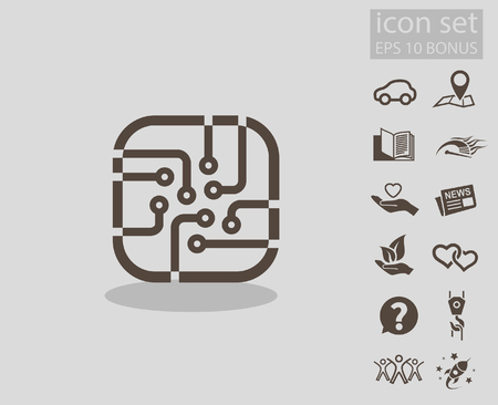 Pictograph of circuit board. Vector concept illustration for design.のイラスト素材