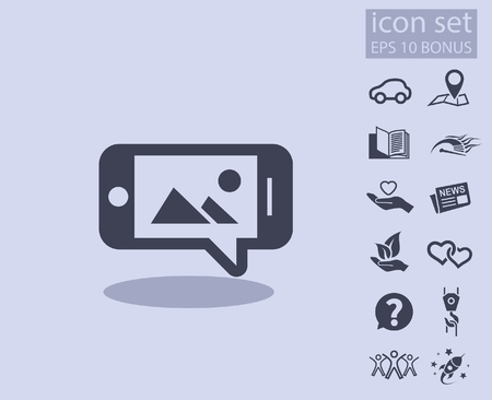 Pictograph of image or photo on smartphone. Vector concept illustration for design. Eps 10のイラスト素材