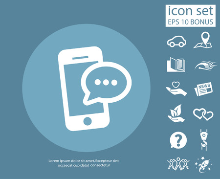 Pictograph of message or chat on smartphone. Vector concept illustration for design. Eps 10のイラスト素材