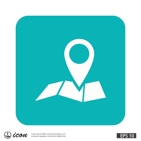 Pin on the map. Vector icon. Vector concept illustration for design.のイラスト素材