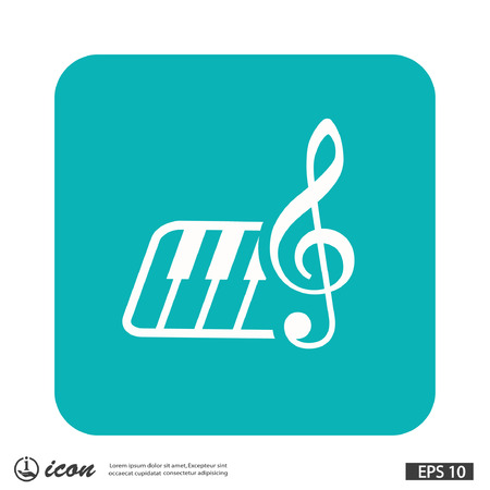 Pictograph of music key and keyboard. Vector concept illustration for design.のイラスト素材