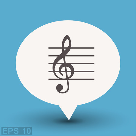 Pictograph of music key. Vector concept illustration for design.のイラスト素材