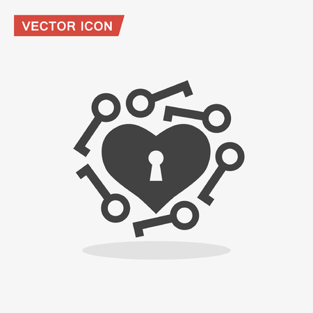 Pictograph of heart with key. Vector concept illustration for design. Eps 10のイラスト素材