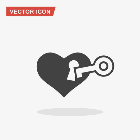 Pictograph of heart with key. Vector concept illustration for design. Eps 10のイラスト素材