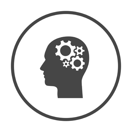 Pictograph of gear in head. Vector concept illustration for design. Eps 10のイラスト素材