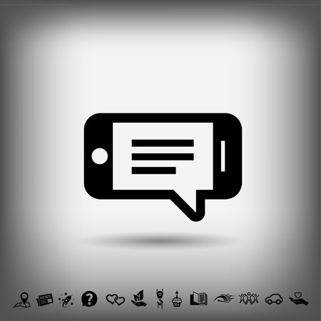 Pictograph of message or chat on smartphone. Vector concept illustration for design. Eps 10のイラスト素材
