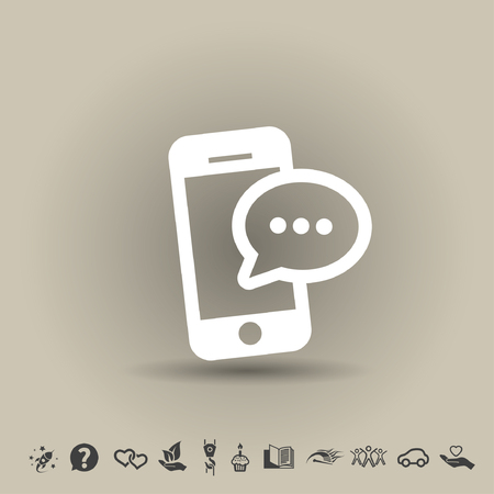 Pictograph of message or chat on smartphoneのイラスト素材