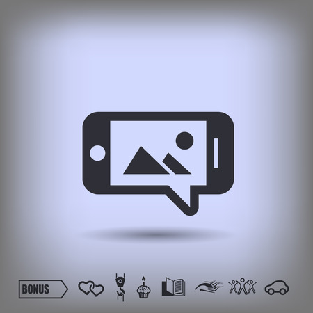 Pictograph of image or photo on smartphoneのイラスト素材