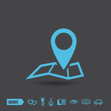 Pin on the map. Vector iconのイラスト素材