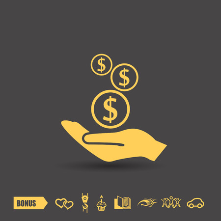 Pictograph of money in handのイラスト素材