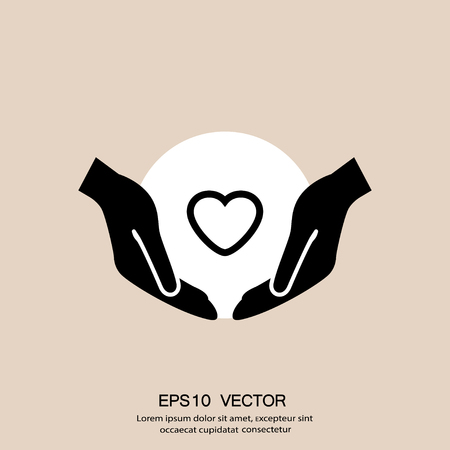 Pictograph of heart in handのイラスト素材