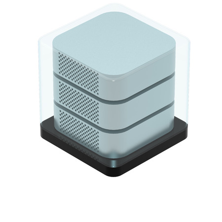 Simple Icon of Secured Server Isolated on Whiteの写真素材