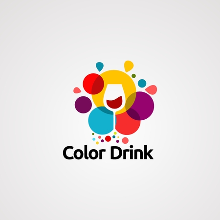 color drink logo vector,icon, element, and template for companyのイラスト素材