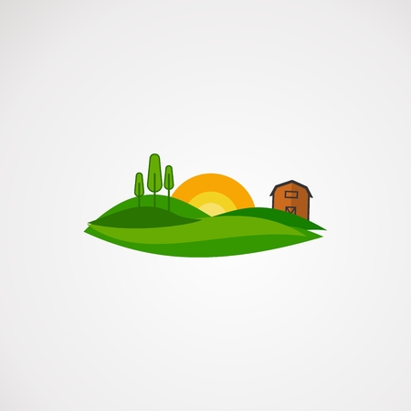 agriculture landscape logo vector, element, and template for companyのイラスト素材