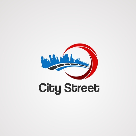 city street logo vector, icon, element, and template for companyのイラスト素材