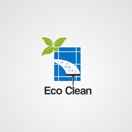 eco clean logo vector, icon, element,and template for businessのイラスト素材