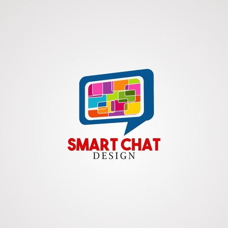 smart chat logo vector, icon, element, and template for companyのイラスト素材