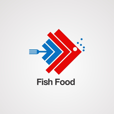 fish food with graphics concept logo vector, icon,element, and template for companyのイラスト素材