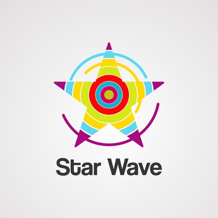star wave logo vector, icon, element, and template for businessのイラスト素材