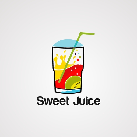 sweet juice logo vector, icon, element, and template for businessのイラスト素材