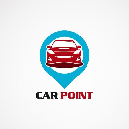 car point with simple concept logo vector, icon, element, and template for companyのイラスト素材