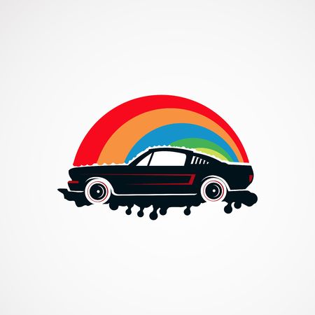 auto paint retro car logo vector concept, icon, element, and template for companyのイラスト素材