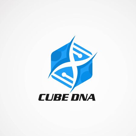 Cube DNA logo design concept, element, icon, and template for companyのイラスト素材